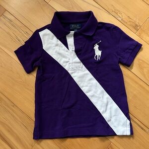 Polo Ralph Lauren sz 4/4T purple and white golf shirt